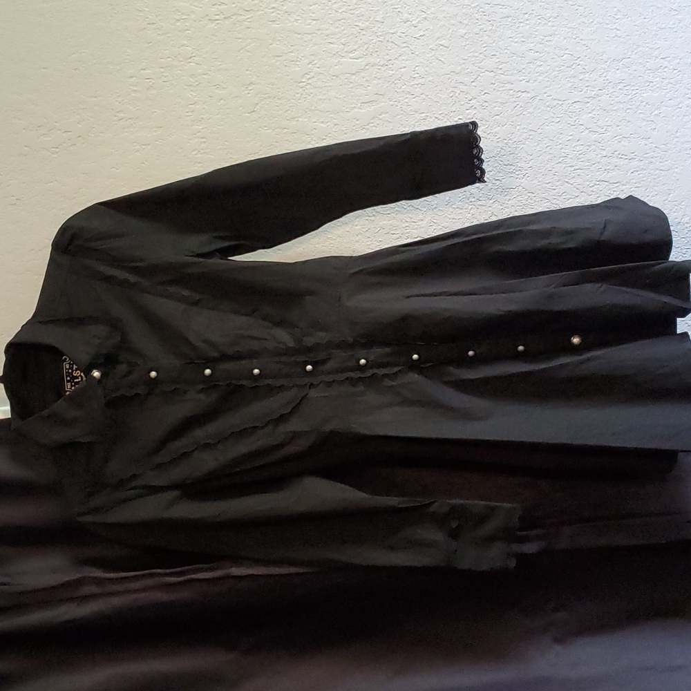 Button up black collared killstar dress